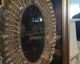 50 state souvenir spoons framed