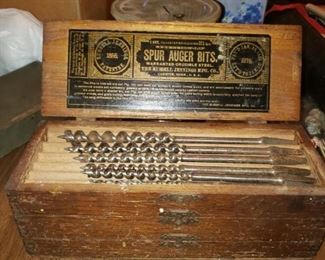 Russel Jennings Spur Augur Drill Bits set.