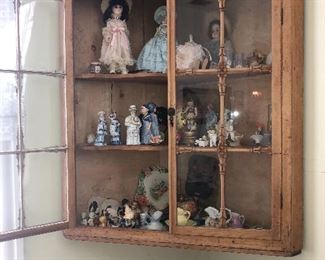 Carved Pine Corner Wall Cabinet