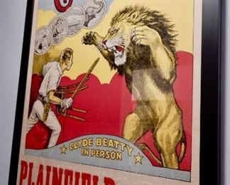 ANTIQUE CIRCUS POSTERS FRAMED WITH MUSEUM GLASS .