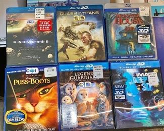 3D Blu Ray DVD's - new and like new 