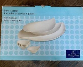 Villeroy & Boch - New Cottage platter, and chip & dip set- new w/box