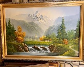 Large vintage oil painting