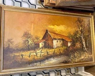 Large vintage oil painting
