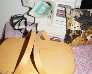 sewing machine, Longaberger basket