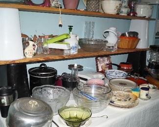 bowls, dishes, small appliances