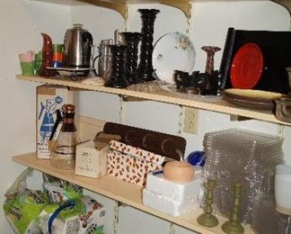 serving pieces, vintage kitchen, snack trays, decor