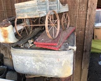 Old washing machine and project pieces