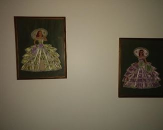 Framed and embellished paper dolls!  