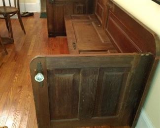 This bench was made from the old doors in the home that was torn down!