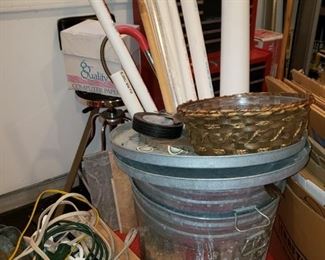 Galvanized trashcans, electrical cords, more
