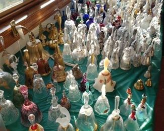 Bell collection -- includes Enesco, Fenton, brass, Lefton, more.