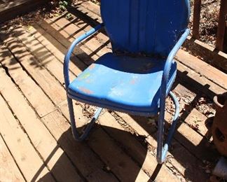 Vintage Blue metal patio chair
