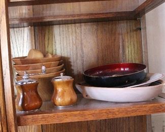 Wooden bowls -wood salt pepper