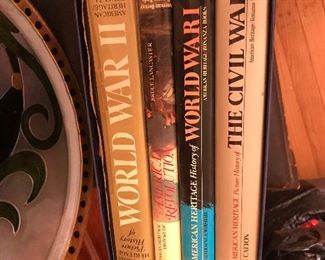 Books about World War I, II, Civil War.