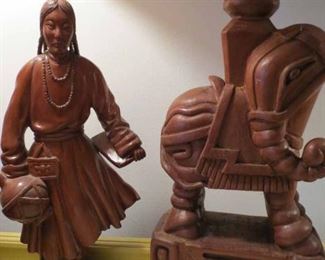 Vintage wood carved figurines