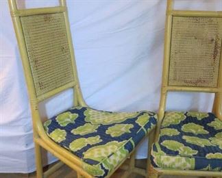 2 of 4 Painted Rattan Chairs