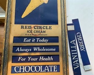 vintage Red Circle ice cream sign