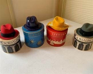 Miniature hats and hatboxes