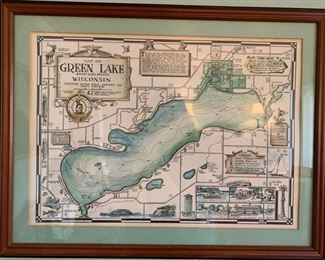vintage map of Green Lake Wisconsin