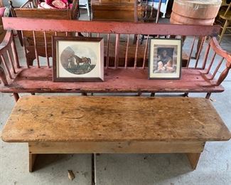 antique and primitive benches