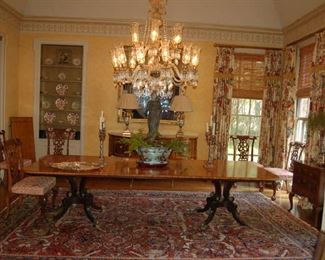 Formal dining room with banquet table