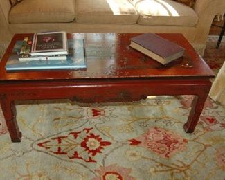 Red lacquered coffee table