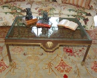 Iron and brass coffee table