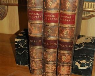 One of numerous sets of leather-bound books