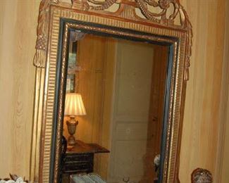 Gilded looking glass mirror