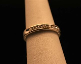 14K Gold Band with Diamonds