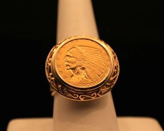 Men's 14K Gold Coin Ring