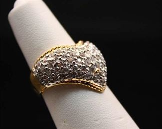 14K Gold and Diamond Heart Shape Ring