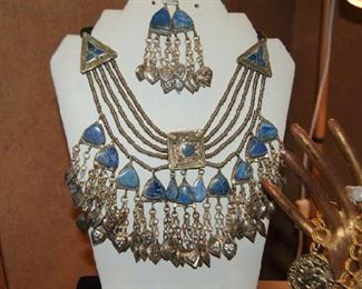 One of several sets of necklaces and earrings