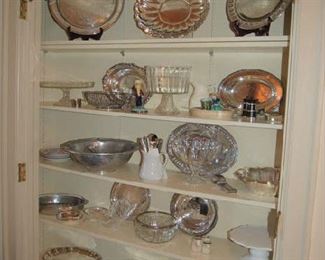 Silver plate trays and bowls
