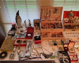 Part of a Selection of Artisan, Silver and Costume Jewelry