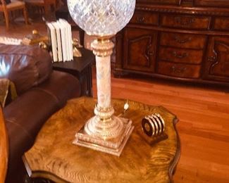 gorgeous crystal and marble lamp--this is fine!