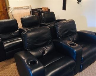 we have a media room that features leather reclining chairs