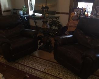 two leather recliners