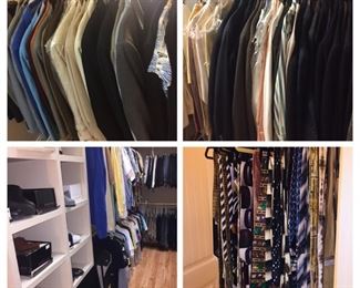 we have TWO large walk in closets filled to the top with brand new men's  fine clothing--many many still have tags