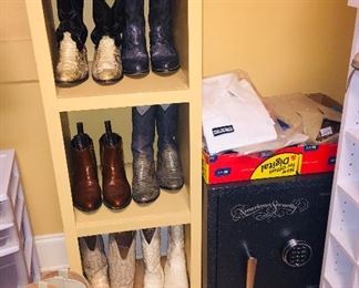 we have lots of cowboy boots and a like new digital gun safe