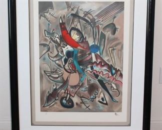 Limited ed. lithograph by listed artist Eduard Nakhamkin # 258 of 300, 1980's USSR.