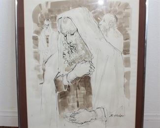 Rare Drawing by listed artist Benjamin C.Glicker