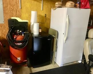 Craftsman air compressor, mini frighted, upright freezer