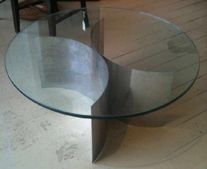 Modern Chrome and Glass Coffee Table