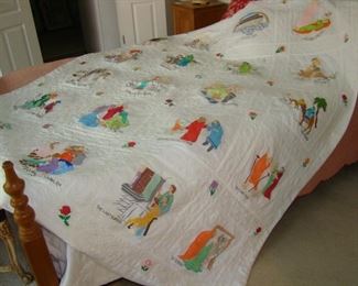 Hand painted biblical comforter
