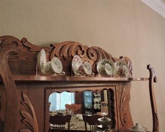 Dining Buffet oak mirror felt lined drawers
