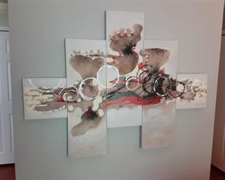 Stainless steel painted wall sculpture