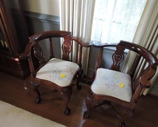 Corner Chairs - Chippendale Style