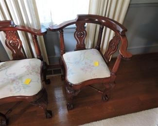 Corner Chairs - Chippendale Style